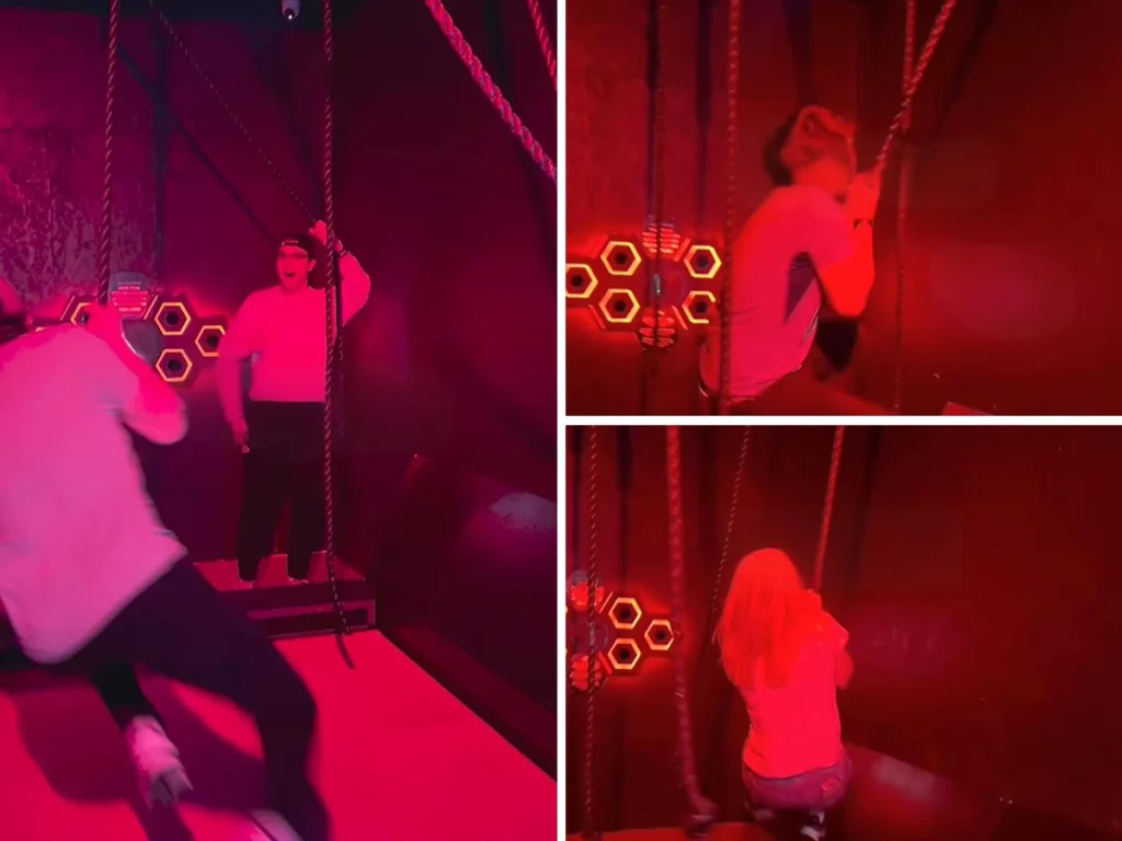 Activate swinging rope bridge game