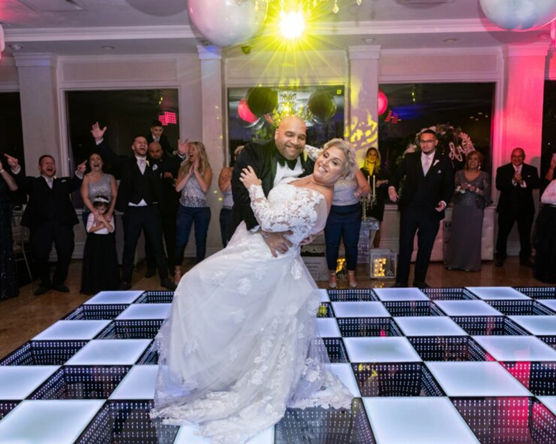 Portable LED dance floor panels for events, produced by LED dance floor factory, featuring magnetic quick connection and factory-direct supply.