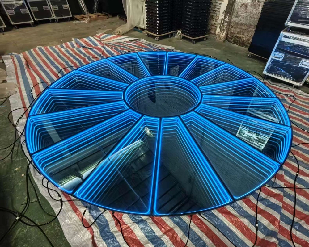 Infinity mirror LED dance floor effect