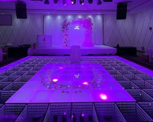 Event layout with clear walkways and signage