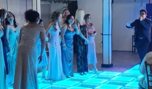 led dance floor wedding reception atmosphere