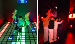 Pixel Game concept LED tile installation used for mall pop-up events, high crowd appeal with kids and adults joining, suitable for commercial operators.