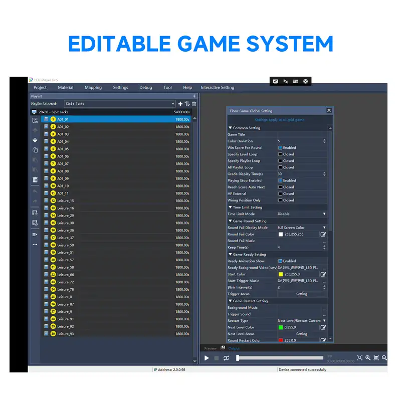 Interactive game software interface showing multiple game modes and difficulty settings