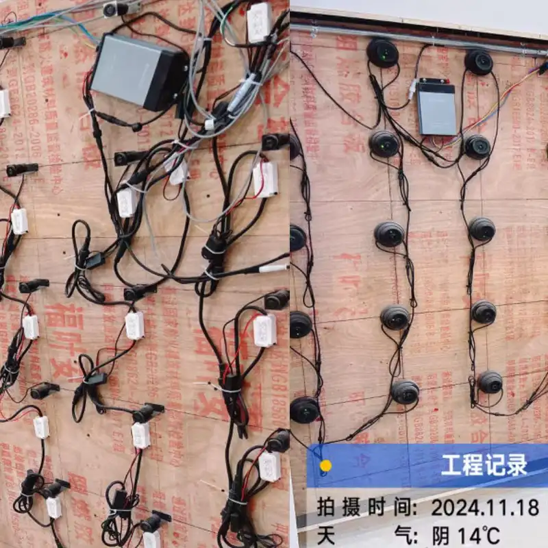 Pre-assembled and pre-wired modular wall panels for plug-and-play interactive game installation