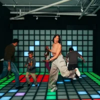 Victor's active LED game floor system featuring 90+ built-in team cooperation games, perfect for commercial indoor entertainment centers.