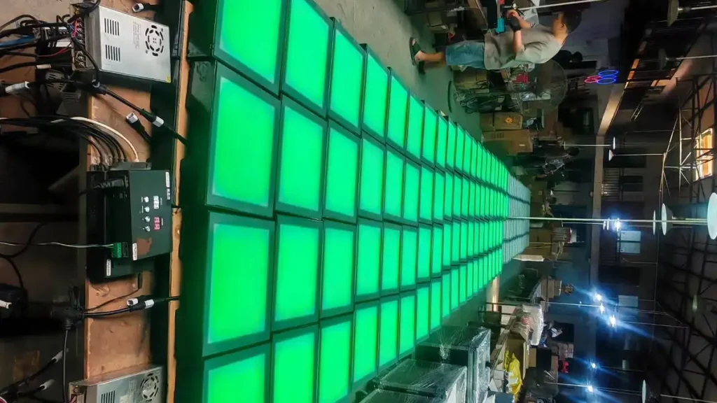 Can You Build a Custom Interactive Game Floor for Your FEC Project? 3 Custom interactive game floor modules showing LED tiles sensor structure and flexible modular layout configuration