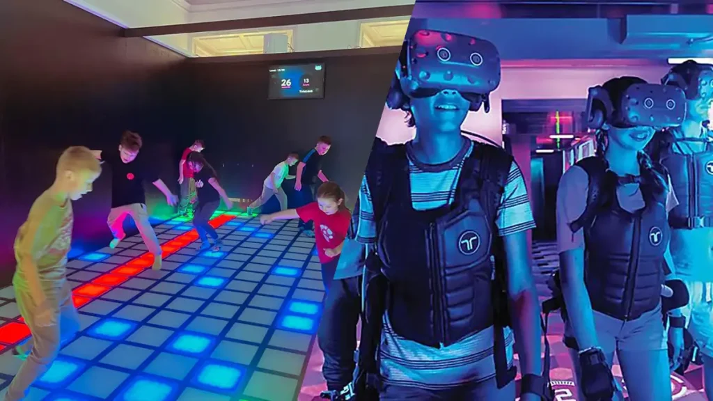 activate games vs vr comparison showing active gaming and virtual reality attraction
