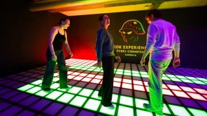multiplayer active gaming attraction generating revenue inside family entertainment center
