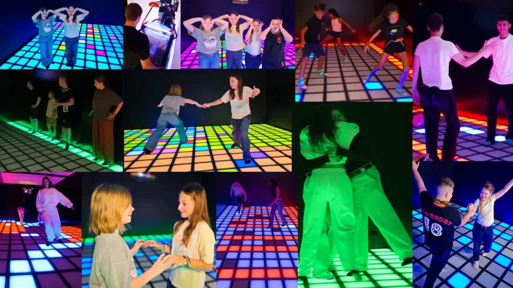 players interacting in active gaming attraction for FEC venue