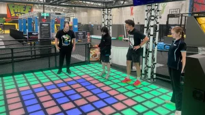 commercial interactive floor game installation in entertainment center