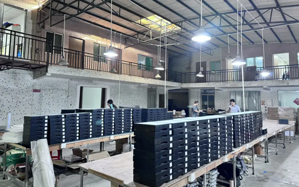 interactive game floor production line inside Victor manufacturing facility