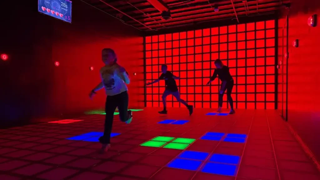 interactive game floor inside commercial interactive gaming room