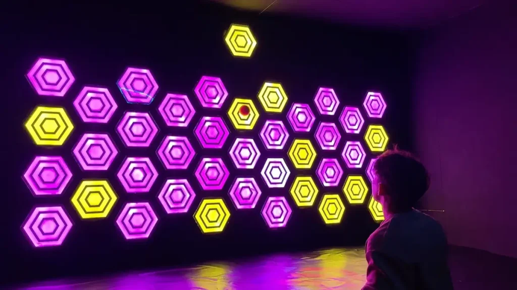 interactive target throwing game inside indoor entertainment venue