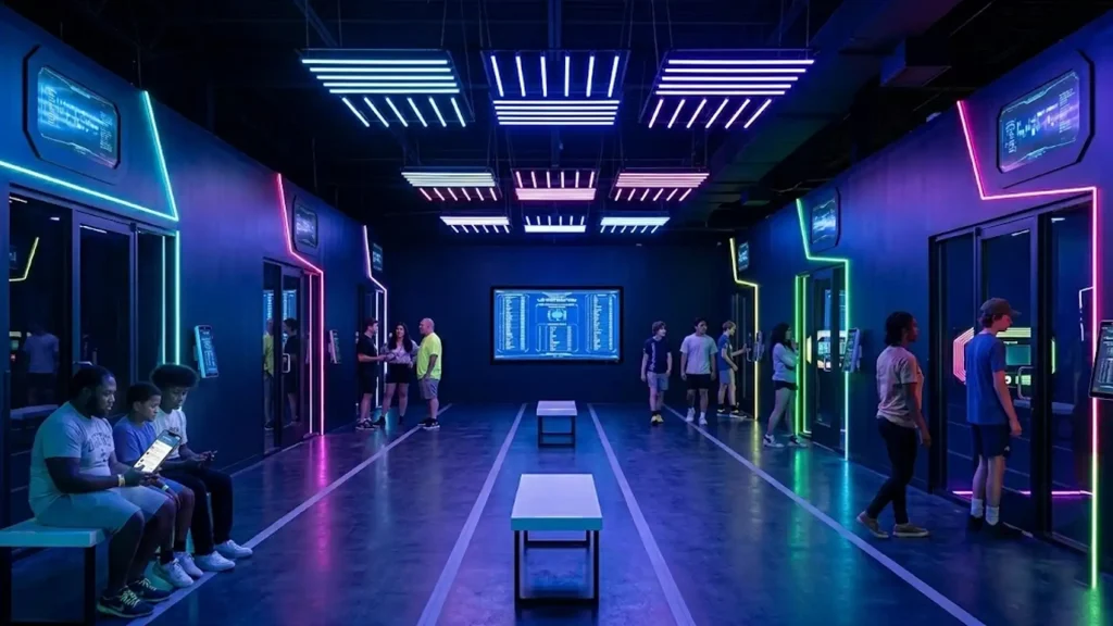 Interactive Gaming Room Games: Pixel Floor, Laser Maze & FEC Guide 1 Interactive gaming room games with pixel floor laser maze Hide room and wall challenges