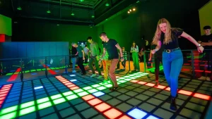 Blog 8 commercial interactive game floor installation in a live venue Description: A commercial interactive game floor installation completed for an active gaming venue.