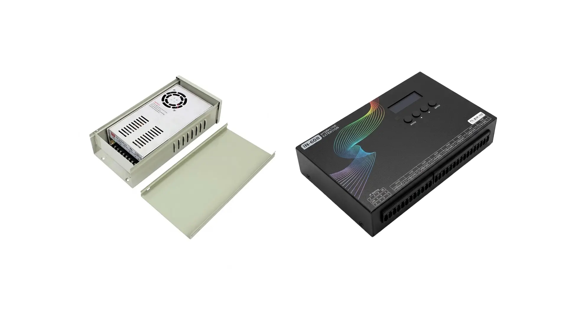 Power and control equipment for interactive game floor