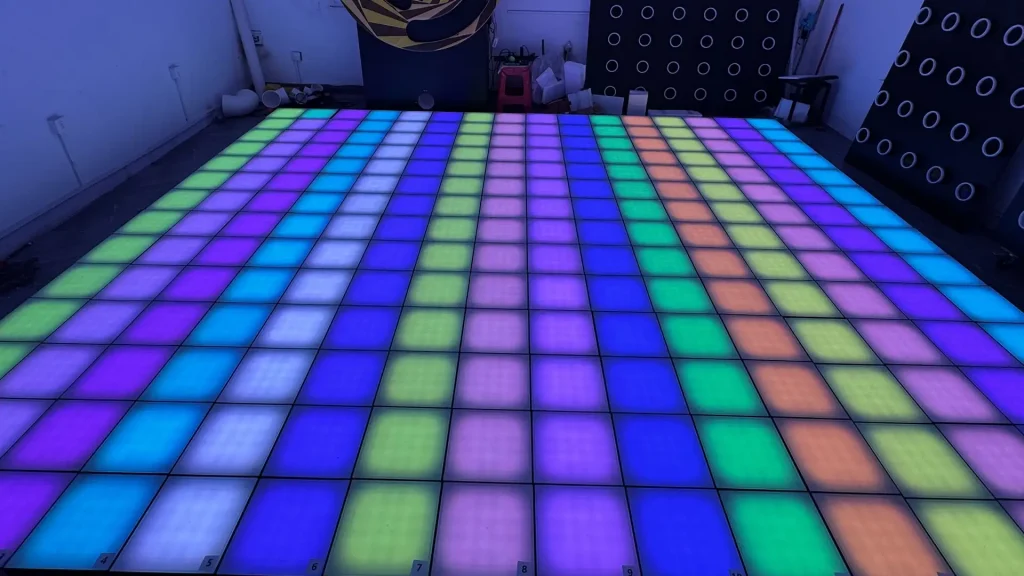 Interactive Game Floor for Schools: Gamified PE Guide (2026) 2 Close-up of LED sensor tile technology used in an interactive game floor for schools, distinct from projection-based systems