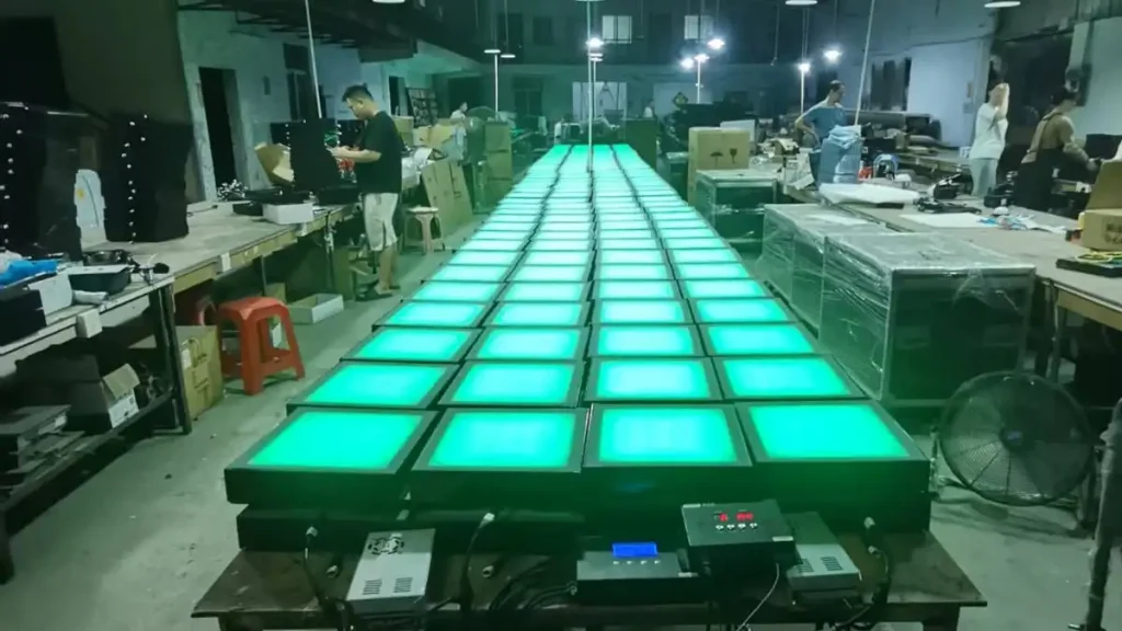 OEM Interactive Game Floor: A Guide for Distributors and Private Label Buyers (2026) 3 Quality control testing for OEM interactive game floor modules before shipment