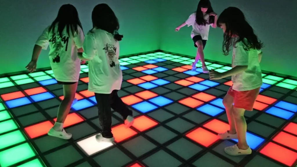 Interactive Game Floor for Indoor Playgrounds: Is It Right? 4 Interactive game floor configured for a lower-stimulation, sensory-friendly game mode