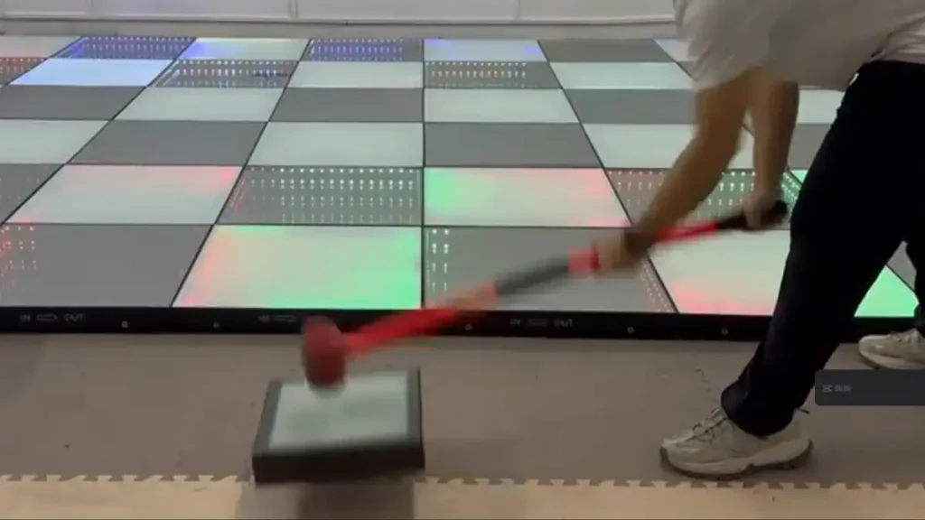 Interactive Game Floor for Trampoline Parks: Layout, ROI & Installation Guide (2026) 3 Close-up of interactive game floor tile surface built for high-traffic commercial use