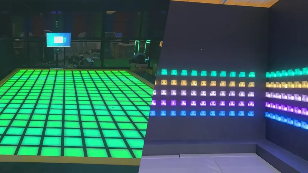 Interactive gaming room layout for an FEC showing attractions and player flow