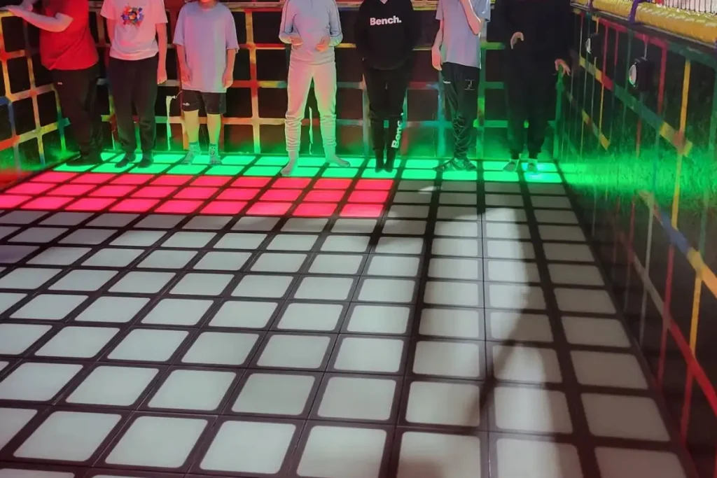 How to Choose an Interactive Game Floor Manufacturer for a Commercial Venue 5 Completed Victor Activate Games interactive game floor installed in a commercial venue